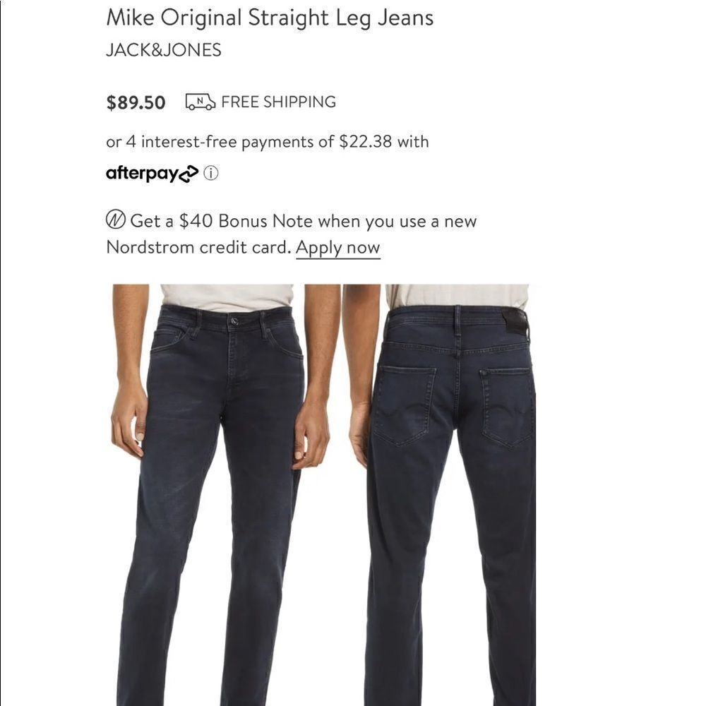 JACK & JONES MIKE Comfort Fit Men’s Black Jeans 36